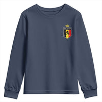 Belgium Football Crest Youth Sweatshirt Vintage Belgian Lion Crown Belgian Heritage