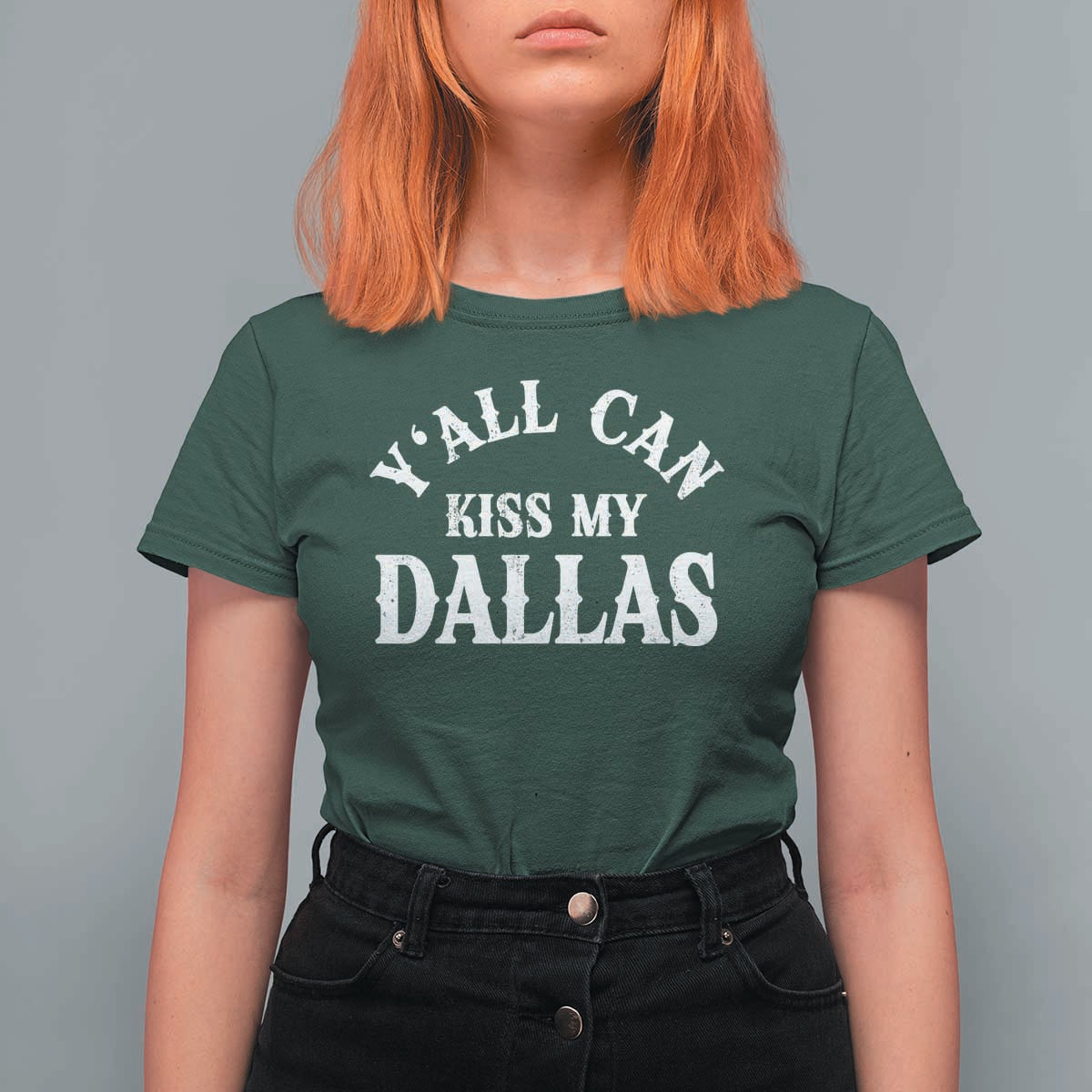Y'all Can Kiss My Dallas T Shirt For Women Funny Texas Western Cowboy Quote