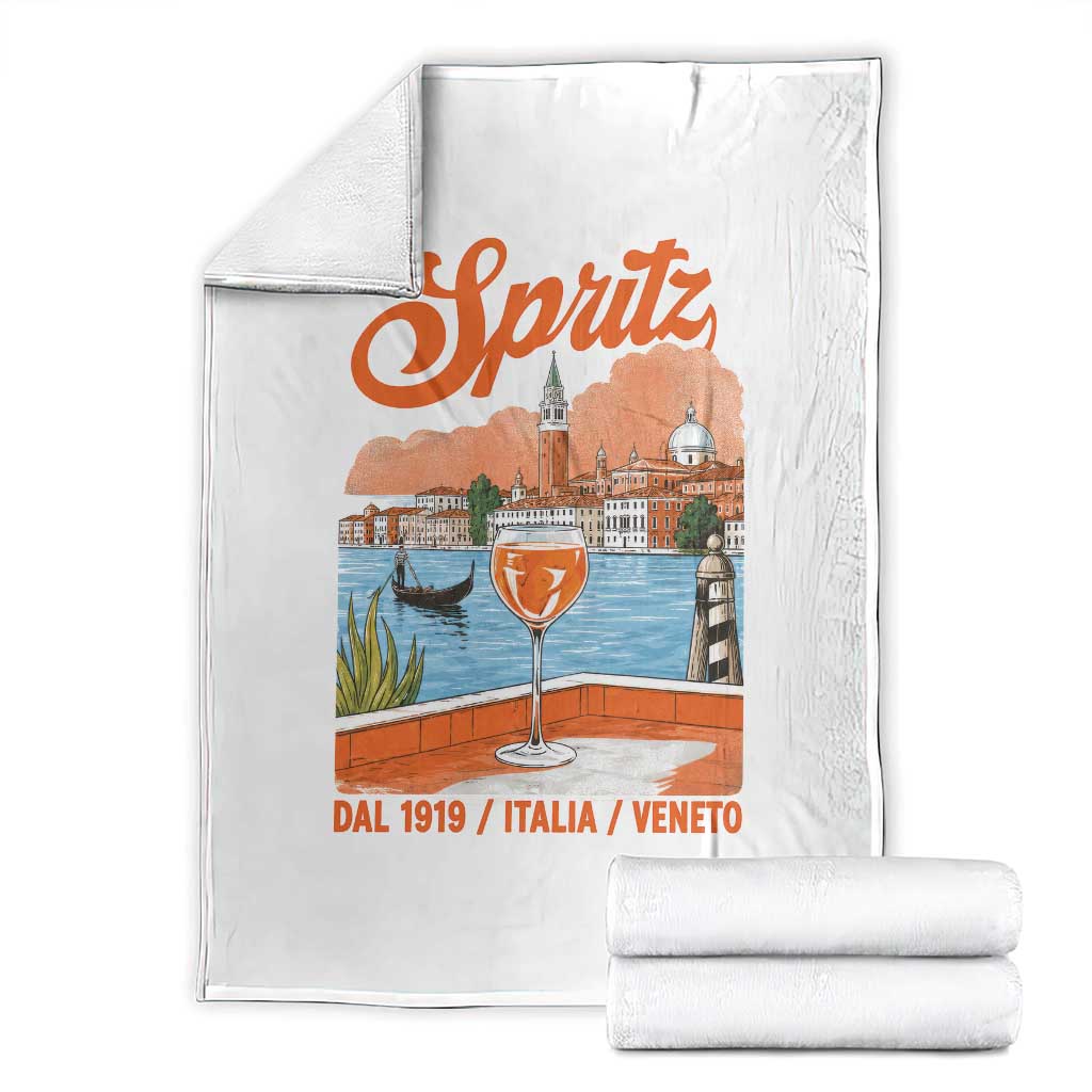 Spritz Veneto Throw Blanket Italia Vintage Orange Wine Cocktail Dal 1919