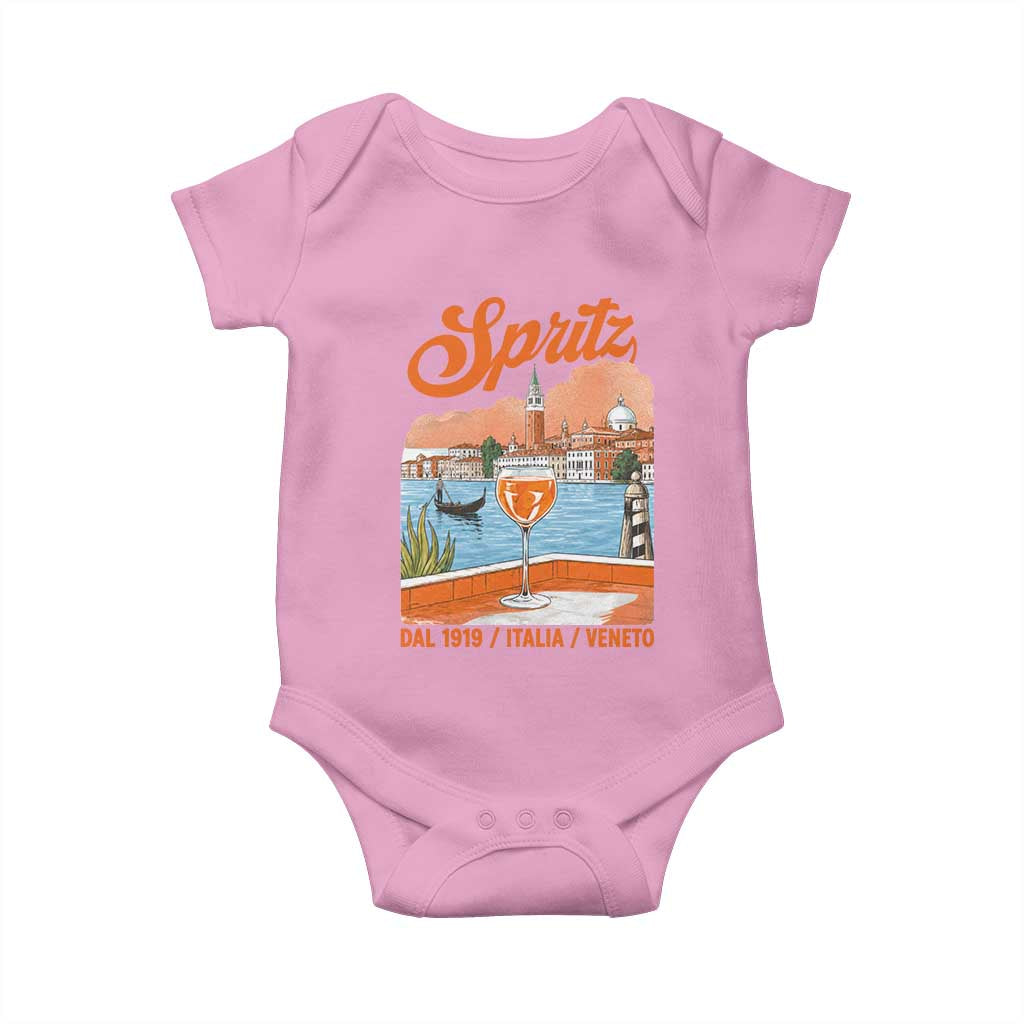 Spritz Veneto Baby Onesie Italia Vintage Orange Wine Cocktail Dal 1919