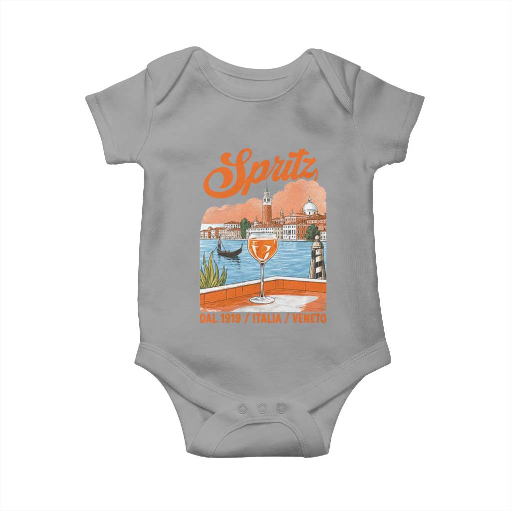 Spritz Veneto Baby Onesie Italia Vintage Orange Wine Cocktail Dal 1919