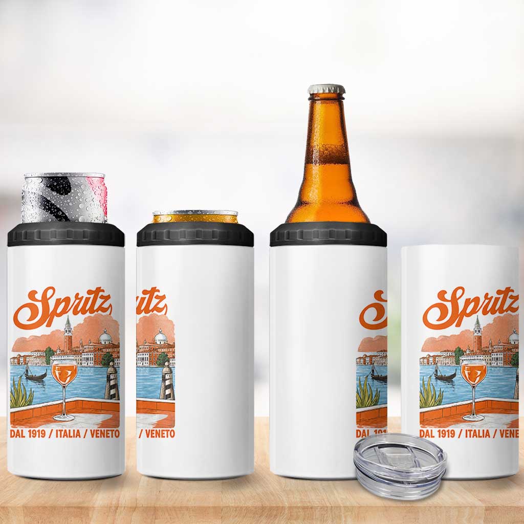 Spritz Veneto 4 in 1 Can Cooler Tumbler Italia Vintage Orange Wine Cocktail Dal 1919