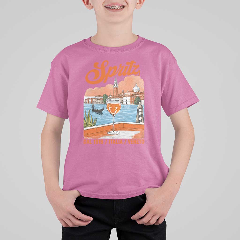 Spritz Veneto T Shirt For Kid Italia Vintage Orange Wine Cocktail Dal 1919