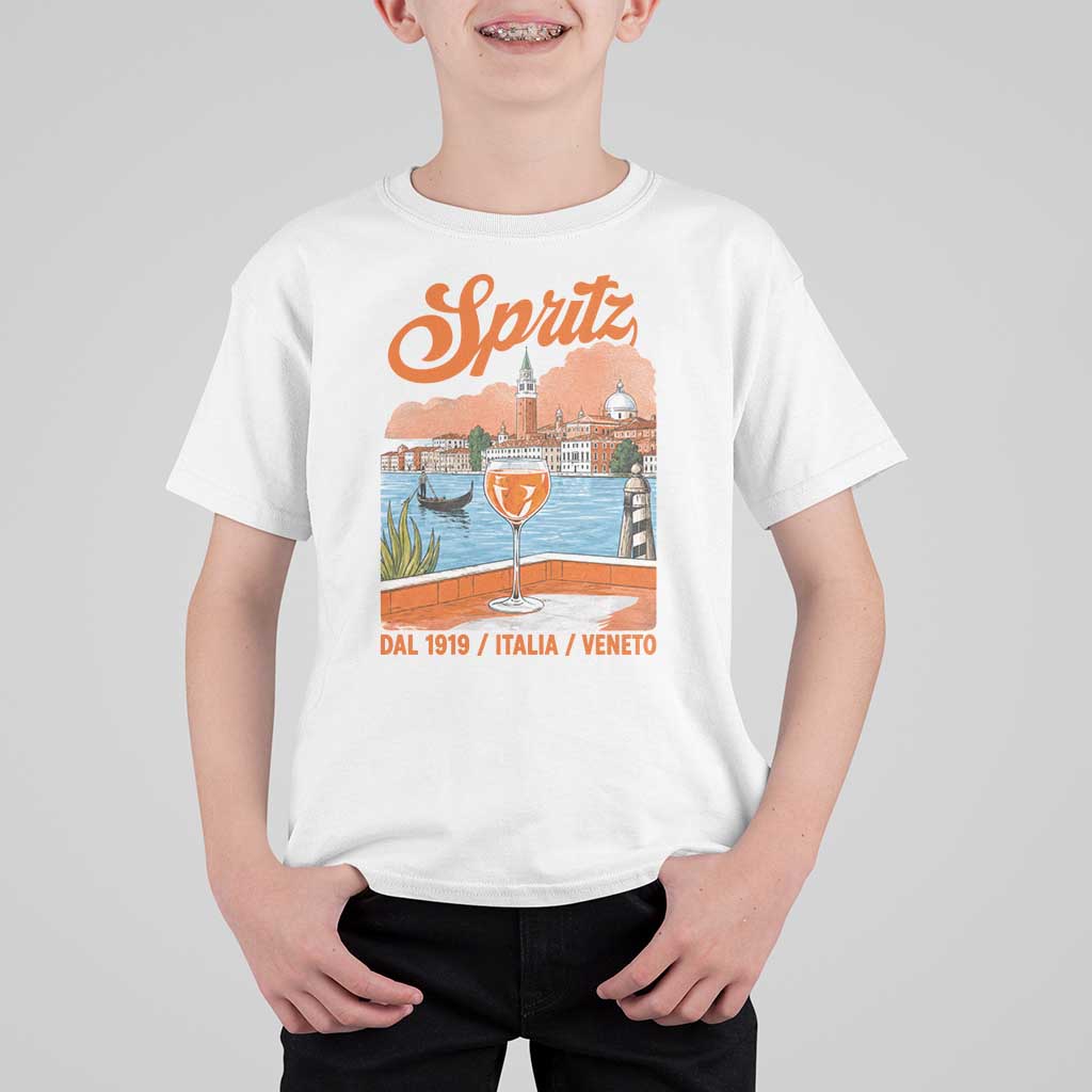 Spritz Veneto T Shirt For Kid Italia Vintage Orange Wine Cocktail Dal 1919