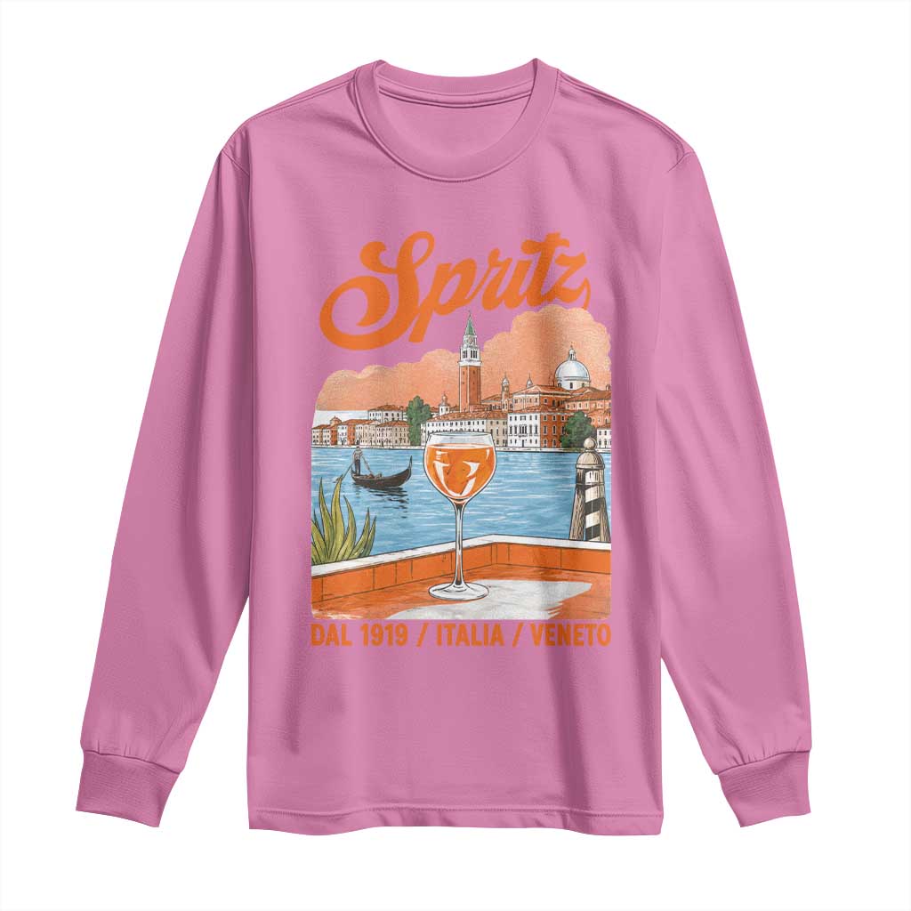 Spritz Veneto Long Sleeve Shirt Italia Vintage Orange Wine Cocktail Dal 1919