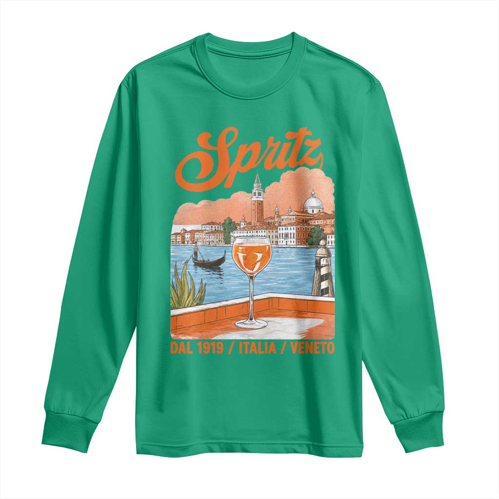 Spritz Veneto Long Sleeve Shirt Italia Vintage Orange Wine Cocktail Dal 1919