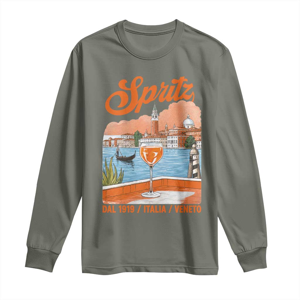Spritz Veneto Long Sleeve Shirt Italia Vintage Orange Wine Cocktail Dal 1919