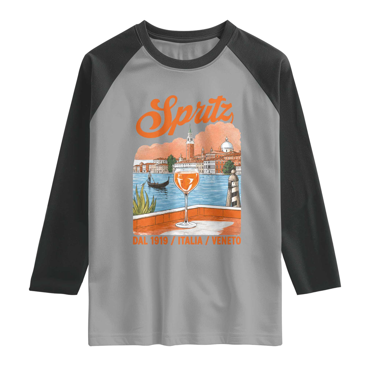 Spritz Veneto Raglan Shirt Italia Vintage Orange Wine Cocktail Dal 1919