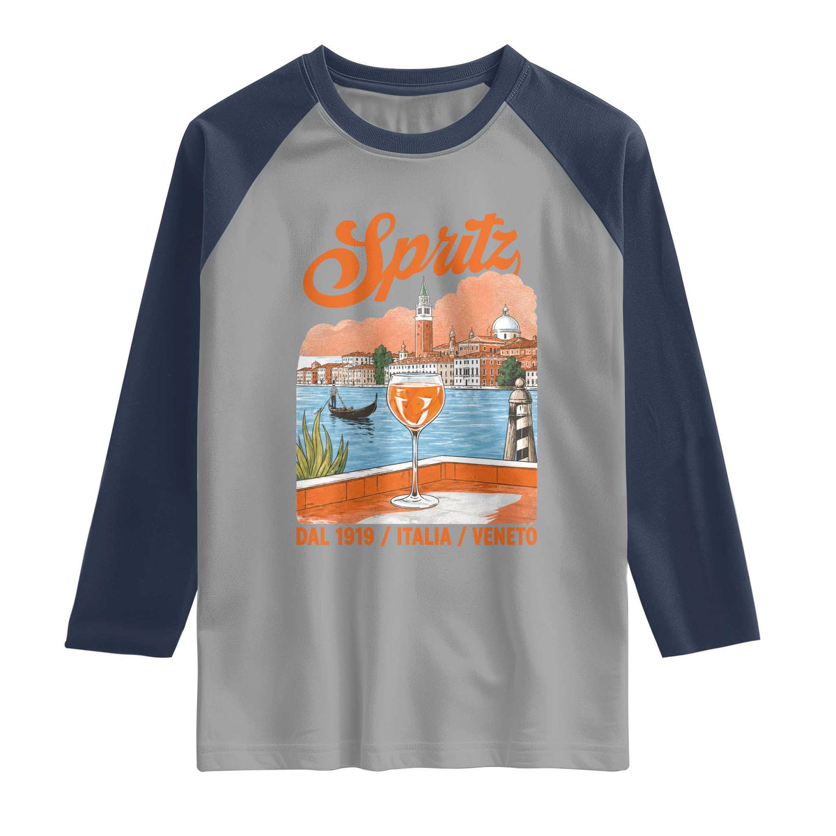 Spritz Veneto Raglan Shirt Italia Vintage Orange Wine Cocktail Dal 1919