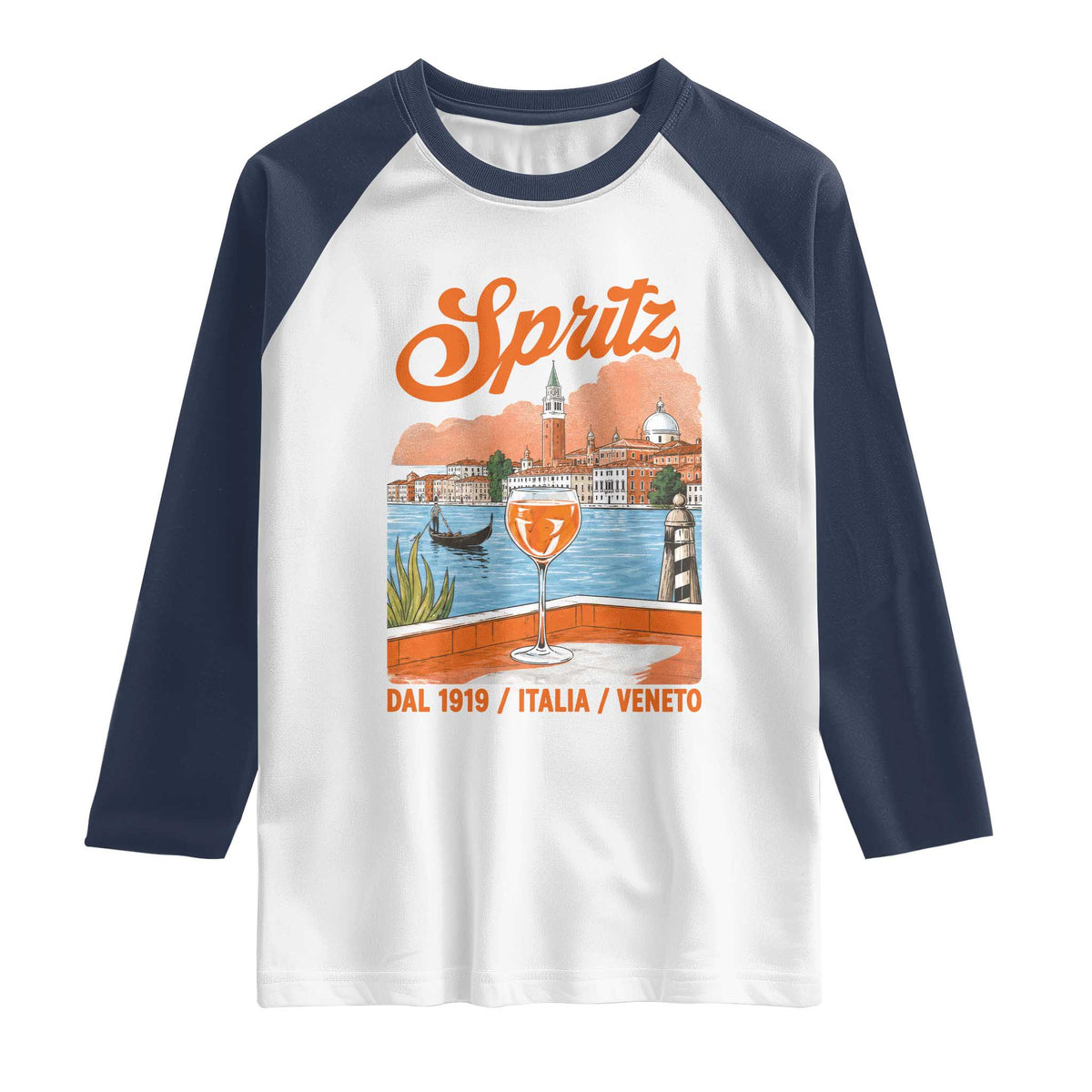Spritz Veneto Raglan Shirt Italia Vintage Orange Wine Cocktail Dal 1919