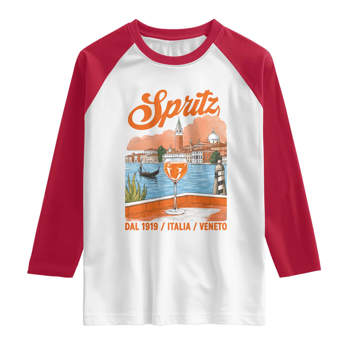Spritz Veneto Raglan Shirt Italia Vintage Orange Wine Cocktail Dal 1919