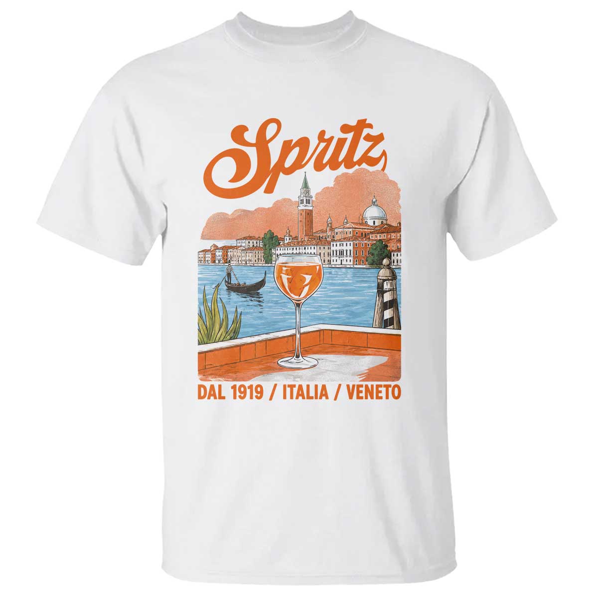 Spritz Veneto T Shirt Italia Vintage Orange Wine Cocktail Dal 1919