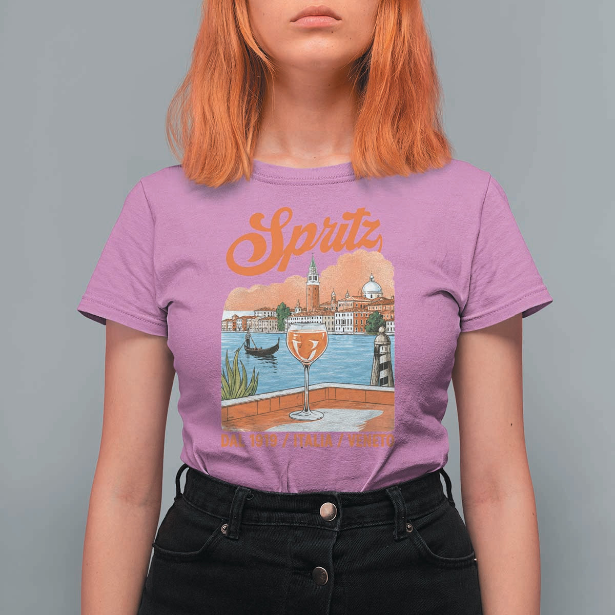Spritz Veneto T Shirt For Women Italia Vintage Orange Wine Cocktail Dal 1919