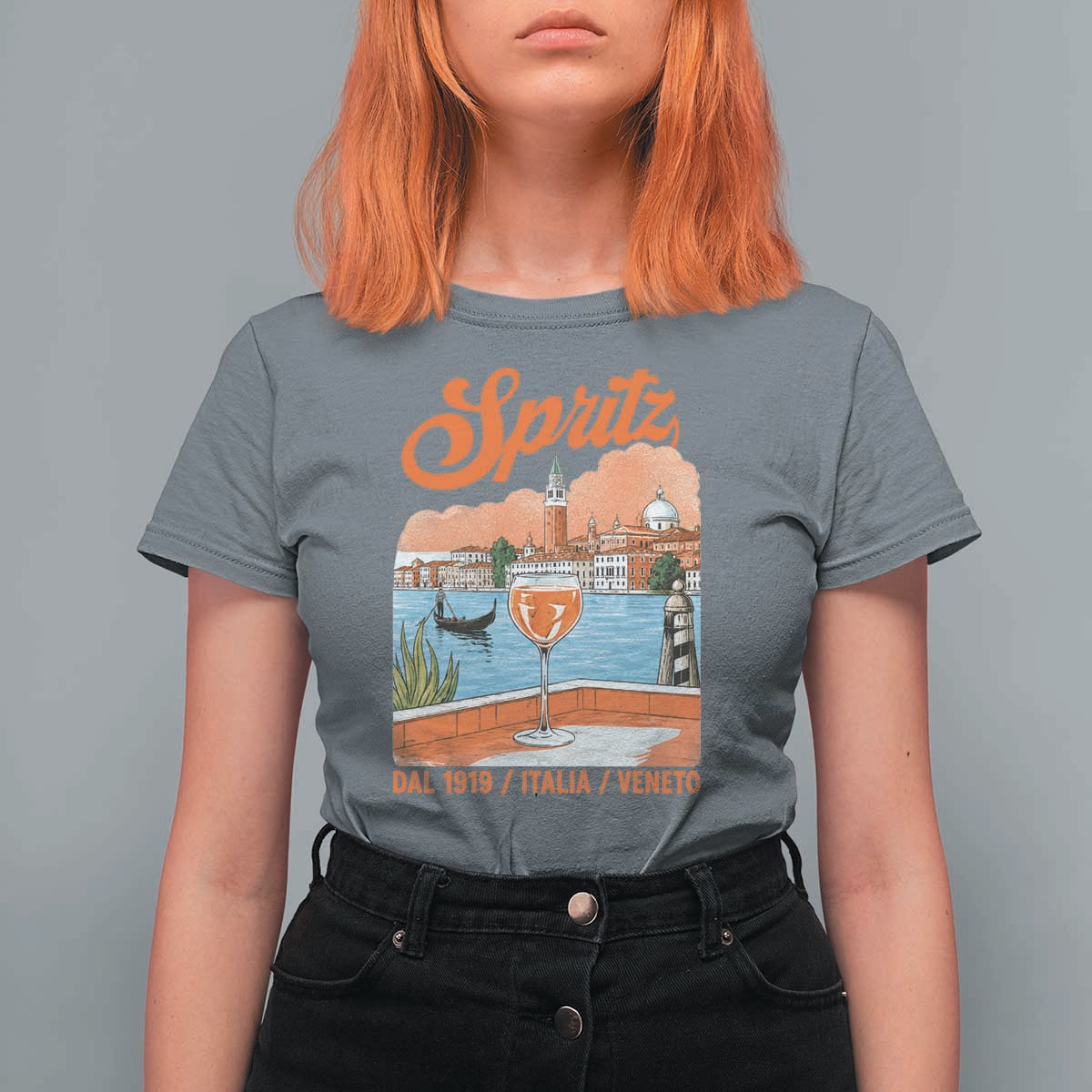 Spritz Veneto T Shirt For Women Italia Vintage Orange Wine Cocktail Dal 1919