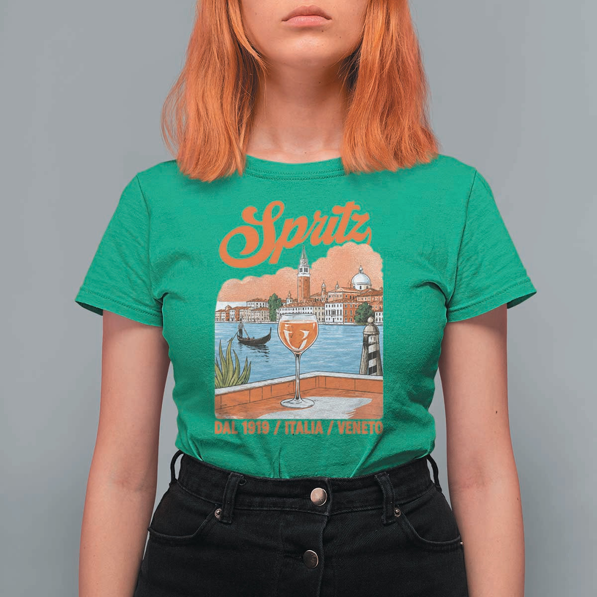 Spritz Veneto T Shirt For Women Italia Vintage Orange Wine Cocktail Dal 1919