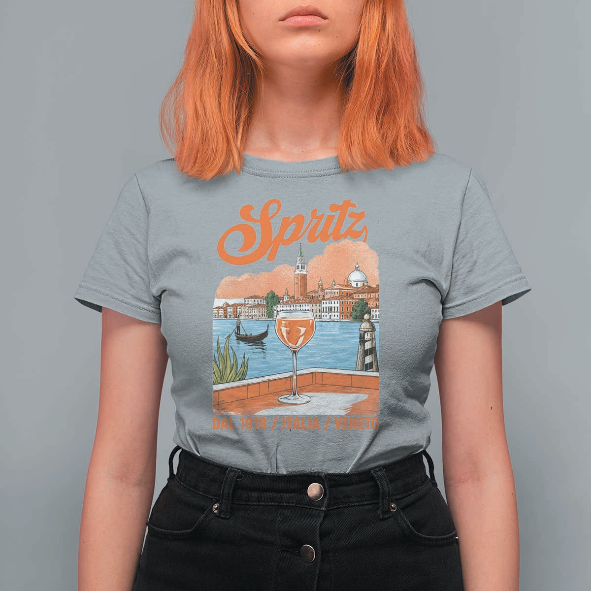 Spritz Veneto T Shirt For Women Italia Vintage Orange Wine Cocktail Dal 1919