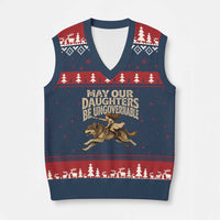 May Our Daughters Be Ungovernable Feminist Girl V-Neck Knit Sweater Vest