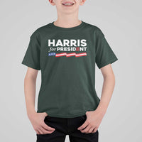 Harris For President T Shirt For Kid Election Campaign 2024 American Flag - Wonder Print Shop
