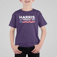 Harris For President T Shirt For Kid Election Campaign 2024 American Flag - Wonder Print Shop