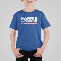 Harris For President T Shirt For Kid Election Campaign 2024 American Flag - Wonder Print Shop