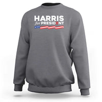 Harris For President Sweatshirt Election Campaign 2024 American Flag - Wonder Print Shop