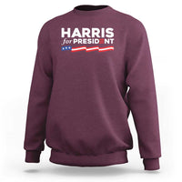 Harris For President Sweatshirt Election Campaign 2024 American Flag - Wonder Print Shop
