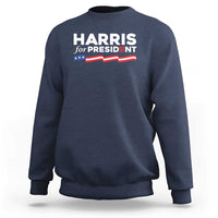 Harris For President Sweatshirt Election Campaign 2024 American Flag - Wonder Print Shop