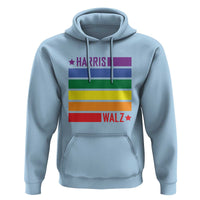 Harris Walz LGBT Hoodie Presidential Election 2024 Rainbow Flag - Wonder Print Shop
