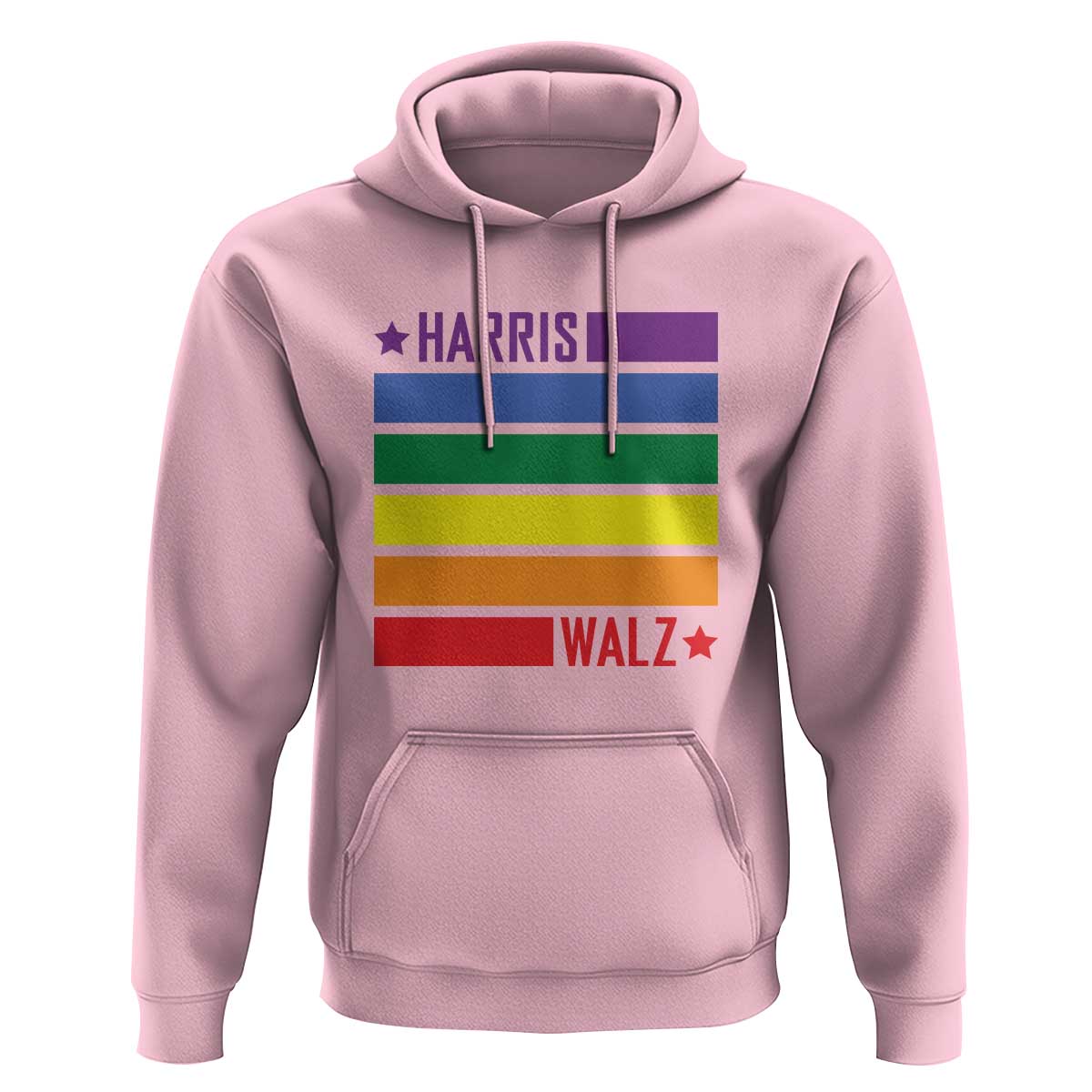 Harris Walz LGBT Hoodie Presidential Election 2024 Rainbow Flag - Wonder Print Shop