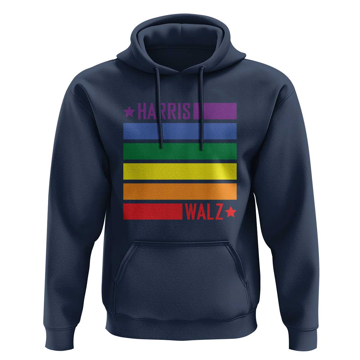 Harris Walz LGBT Hoodie Presidential Election 2024 Rainbow Flag - Wonder Print Shop