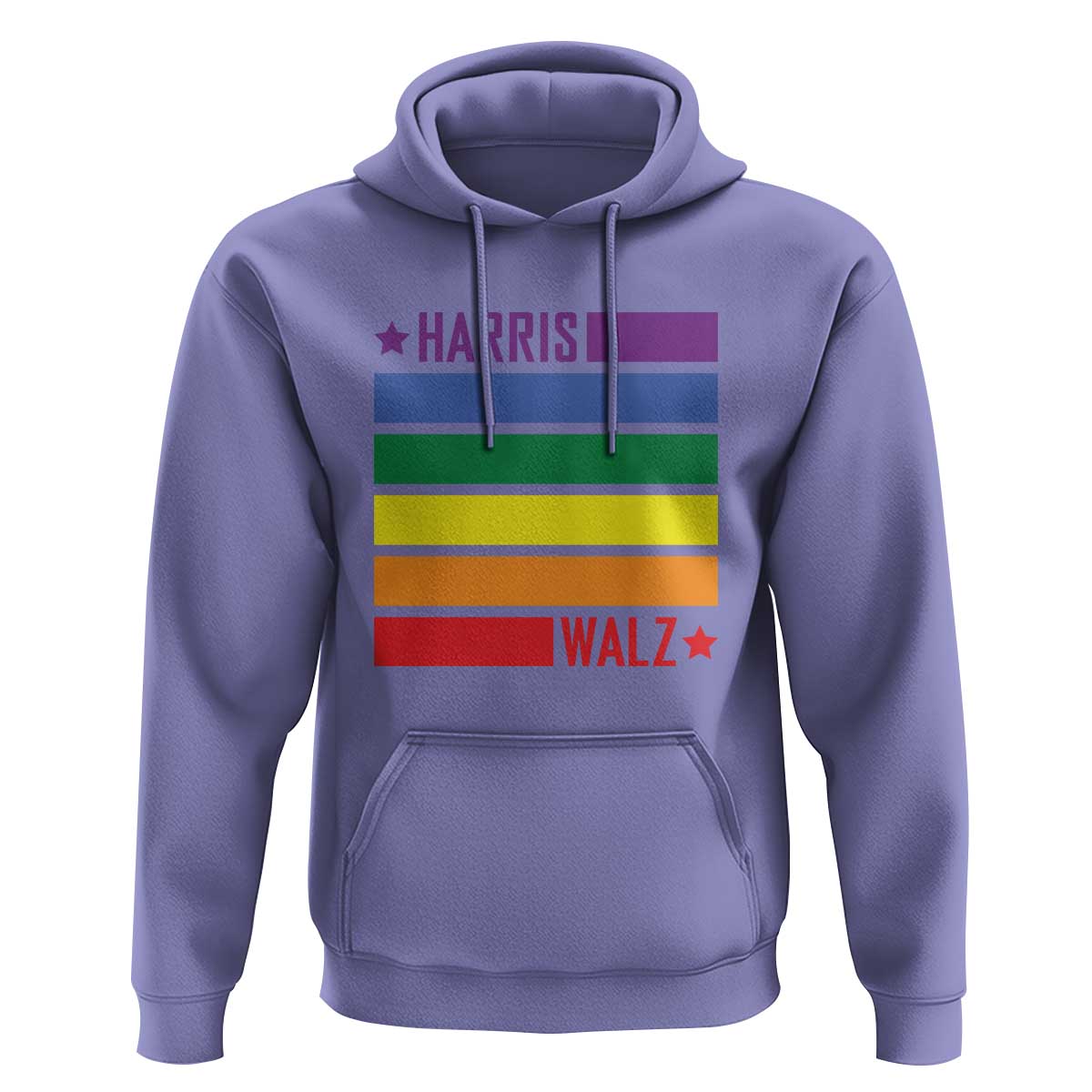 Harris Walz LGBT Hoodie Presidential Election 2024 Rainbow Flag - Wonder Print Shop