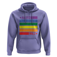 Harris Walz LGBT Hoodie Presidential Election 2024 Rainbow Flag - Wonder Print Shop