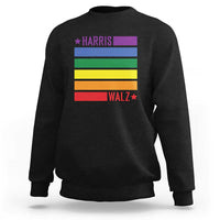Harris Walz LGBT Sweatshirt Presidential Election 2024 Rainbow Flag - Wonder Print Shop