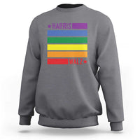 Harris Walz LGBT Sweatshirt Presidential Election 2024 Rainbow Flag - Wonder Print Shop
