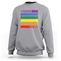 Harris Walz LGBT Sweatshirt Presidential Election 2024 Rainbow Flag - Wonder Print Shop