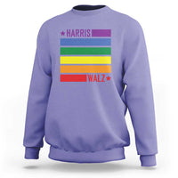 Harris Walz LGBT Sweatshirt Presidential Election 2024 Rainbow Flag - Wonder Print Shop
