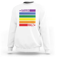 Harris Walz LGBT Sweatshirt Presidential Election 2024 Rainbow Flag - Wonder Print Shop