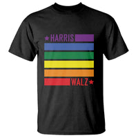 Harris Walz LGBT T Shirt Presidential Election 2024 Rainbow Flag - Wonder Print Shop
