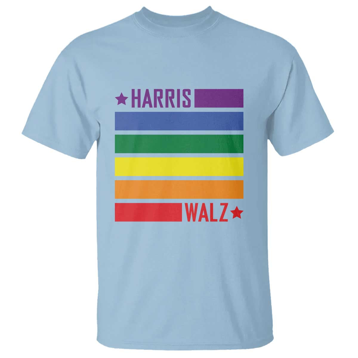 Harris Walz LGBT T Shirt Presidential Election 2024 Rainbow Flag - Wonder Print Shop