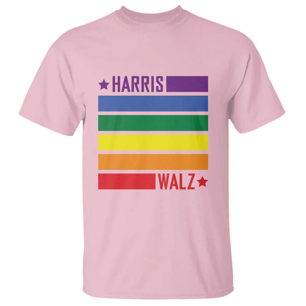Harris Walz LGBT T Shirt Presidential Election 2024 Rainbow Flag - Wonder Print Shop