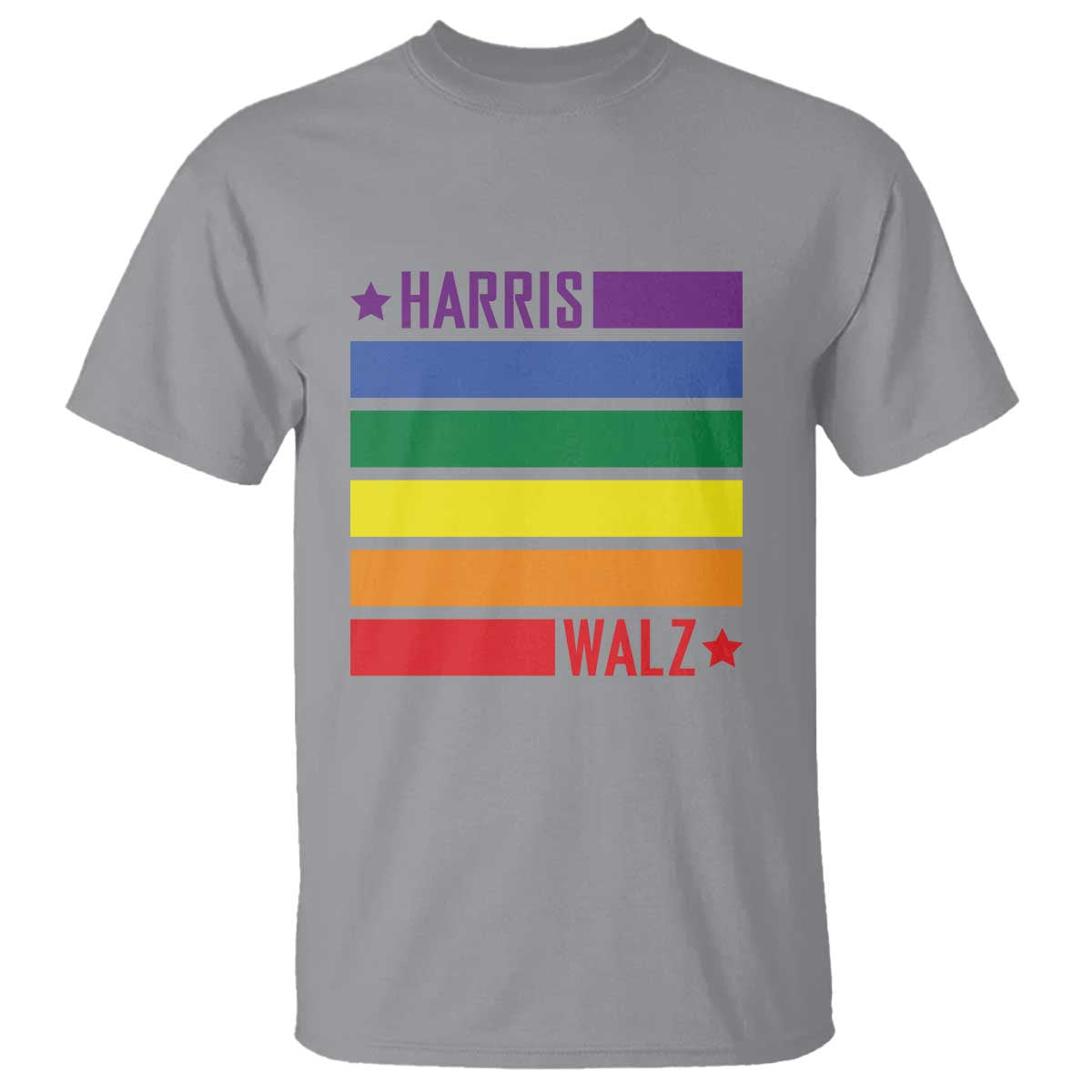 Harris Walz LGBT T Shirt Presidential Election 2024 Rainbow Flag - Wonder Print Shop