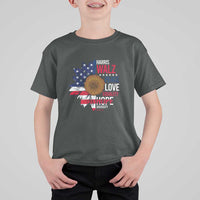 Harris Walz Supporter T Shirt For Kid Peace Love Equality Hope Diversity Sunflower USA Flag - Wonder Print Shop