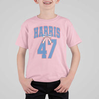 Harris 47 T Shirt For Kid 47th President USA America Bow Coquette Aesthetic - Wonder Print Shop