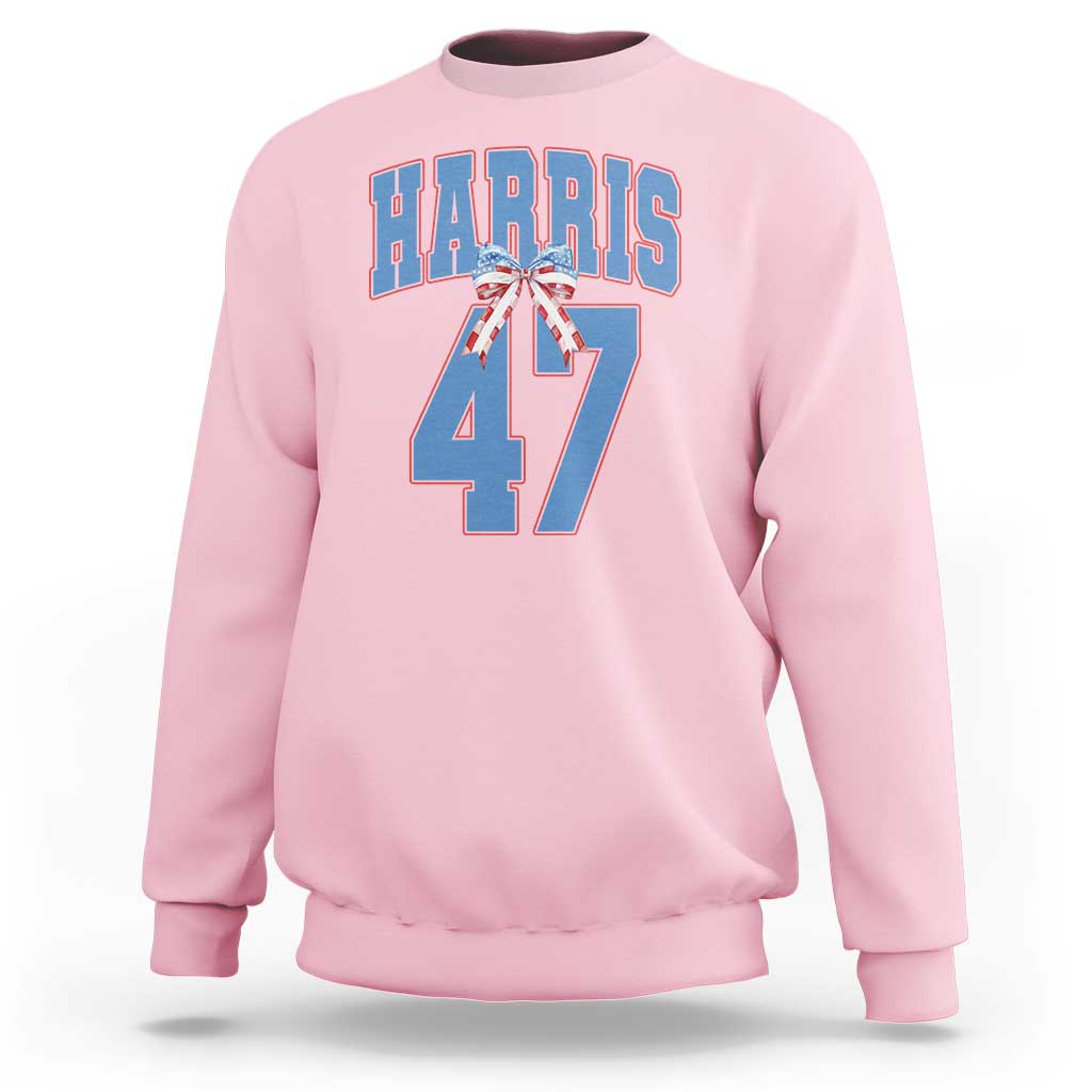 Harris 47 Sweatshirt 47th President USA America Bow Coquette Aesthetic - Wonder Print Shop