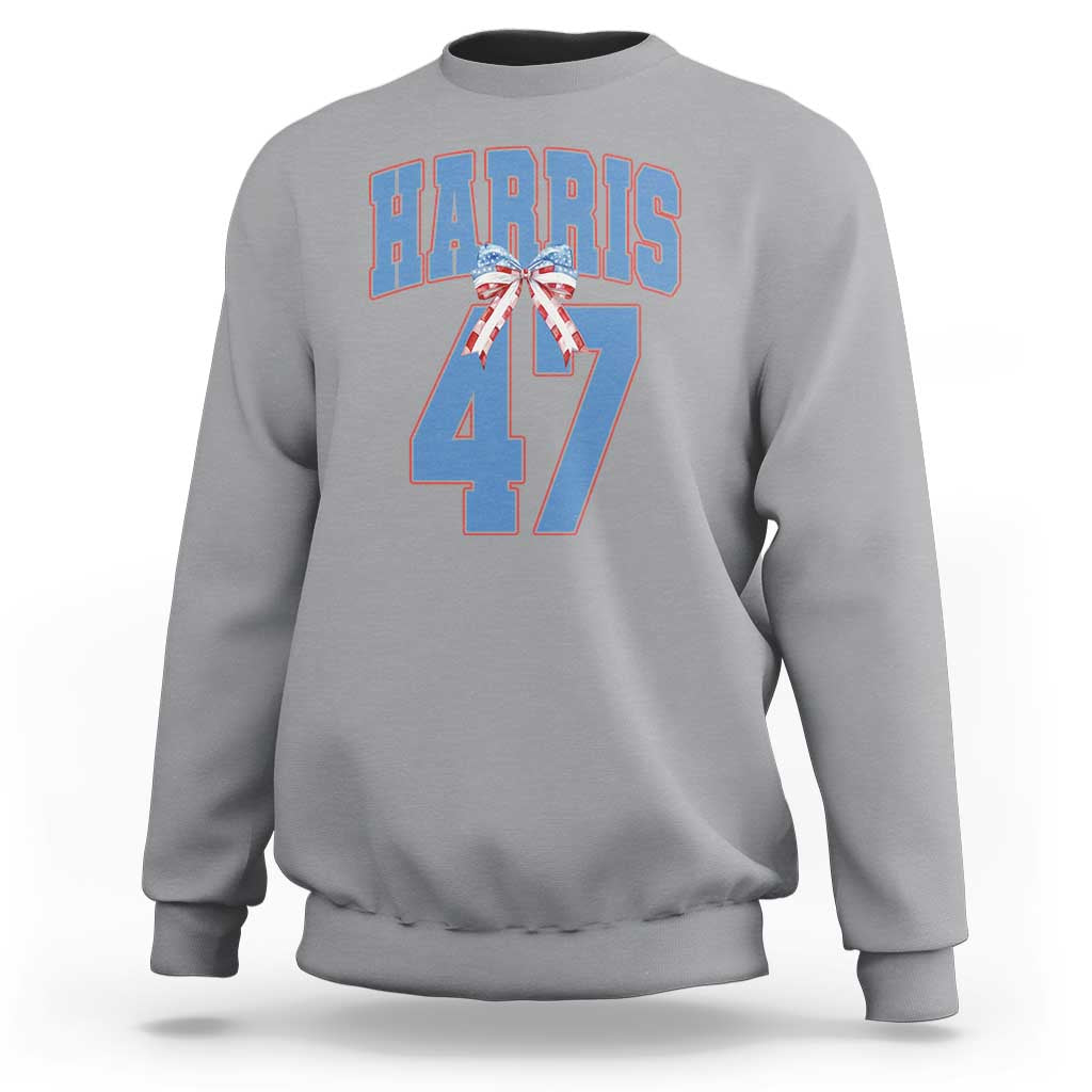 Harris 47 Sweatshirt 47th President USA America Bow Coquette Aesthetic - Wonder Print Shop