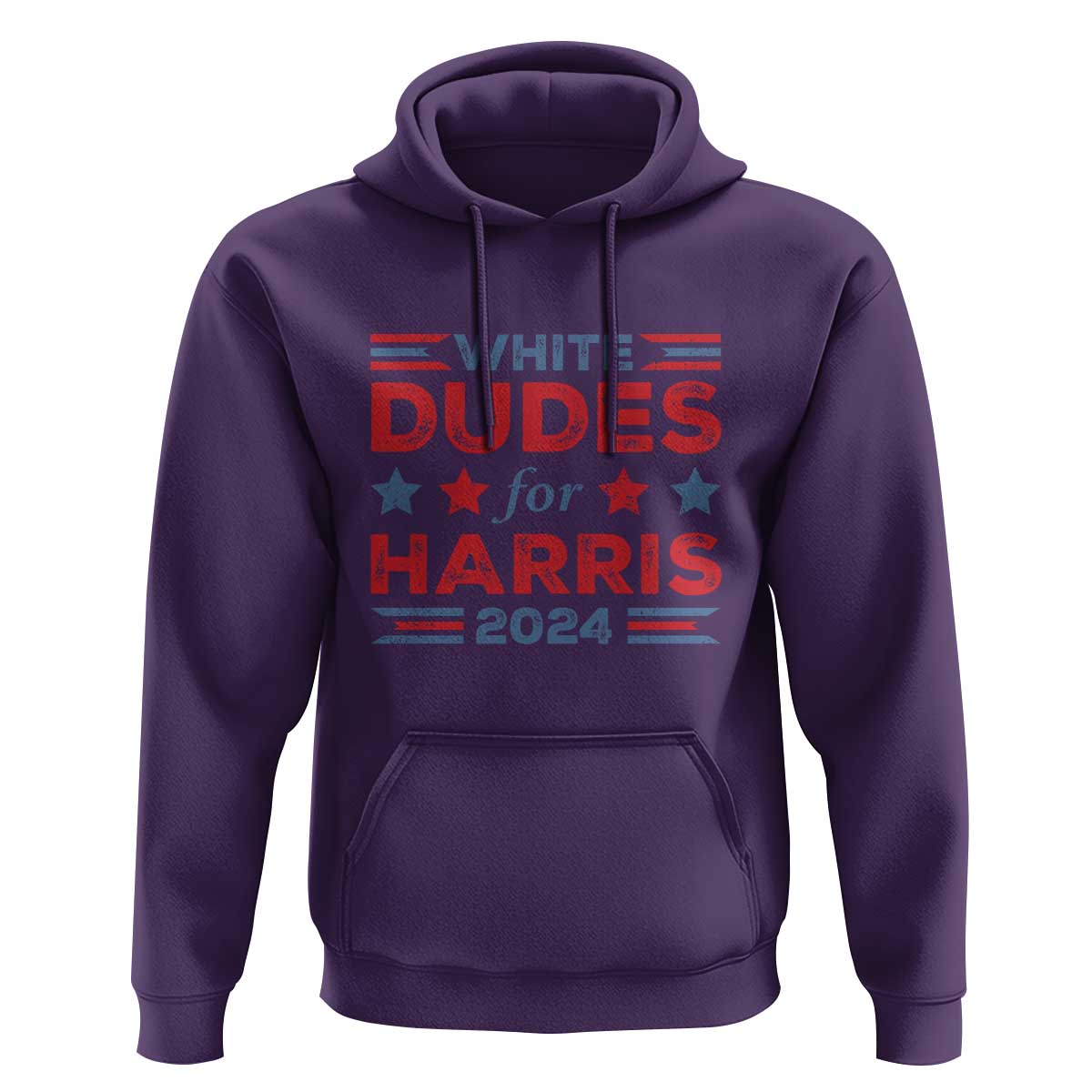 White Dudes For Harris Hoodie American Flag Star 2024 - Wonder Print Shop