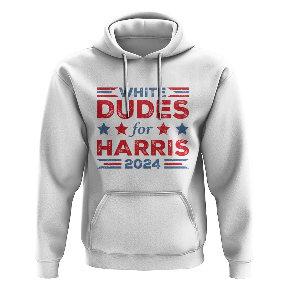 White Dudes For Harris Hoodie American Flag Star 2024 - Wonder Print Shop