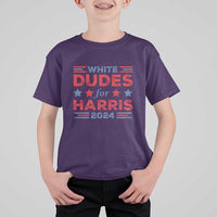 White Dudes For Harris T Shirt For Kid American Flag Star 2024 - Wonder Print Shop