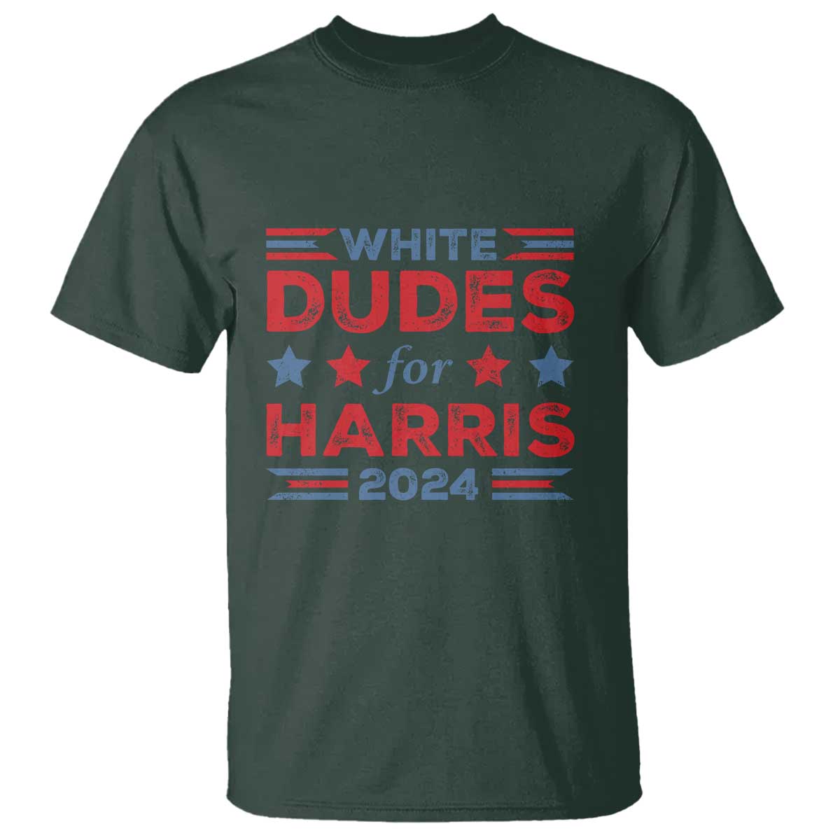 White Dudes For Harris T Shirt American Flag Star 2024 - Wonder Print Shop