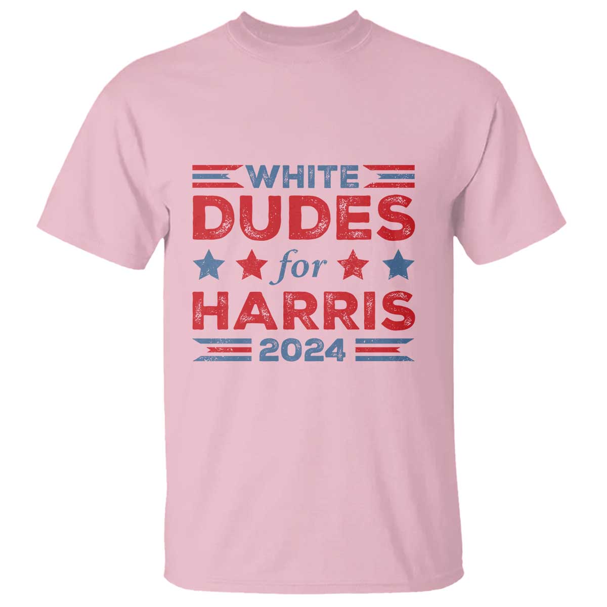 White Dudes For Harris T Shirt American Flag Star 2024 - Wonder Print Shop